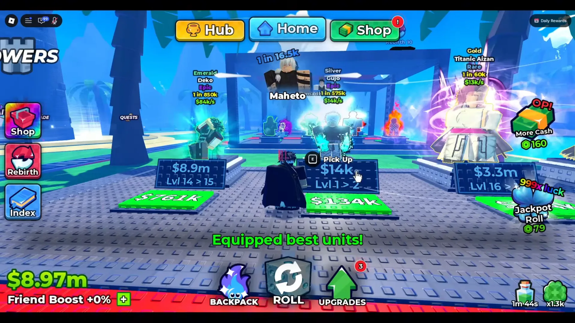 Plot com nameplates Emerald Deko Epic 1 in 850k 84k/s, Silver Cujo Epic, Gold Titanic Aizan Rare